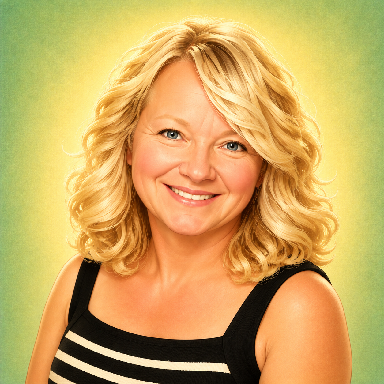 Illustrated portrait of Food for Thoughts board member Lora Taylor